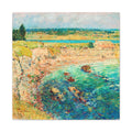Coastal Impressionist Matte Stretched Canvas — “Bailey’s Beach, Newport” Seaside Wall Art