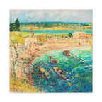 Coastal Impressionist Matte Stretched Canvas — “Bailey’s Beach, Newport” Seaside Wall Art