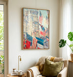 Patriotic Flags Cityscape Matte Canvas Print — "Allies Day, May" Stretched 1.25"  for home wall decor