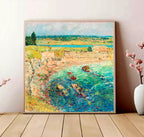 Coastal Impressionist Matte Stretched Canvas — “Bailey’s Beach, Newport” Seaside Wall Art