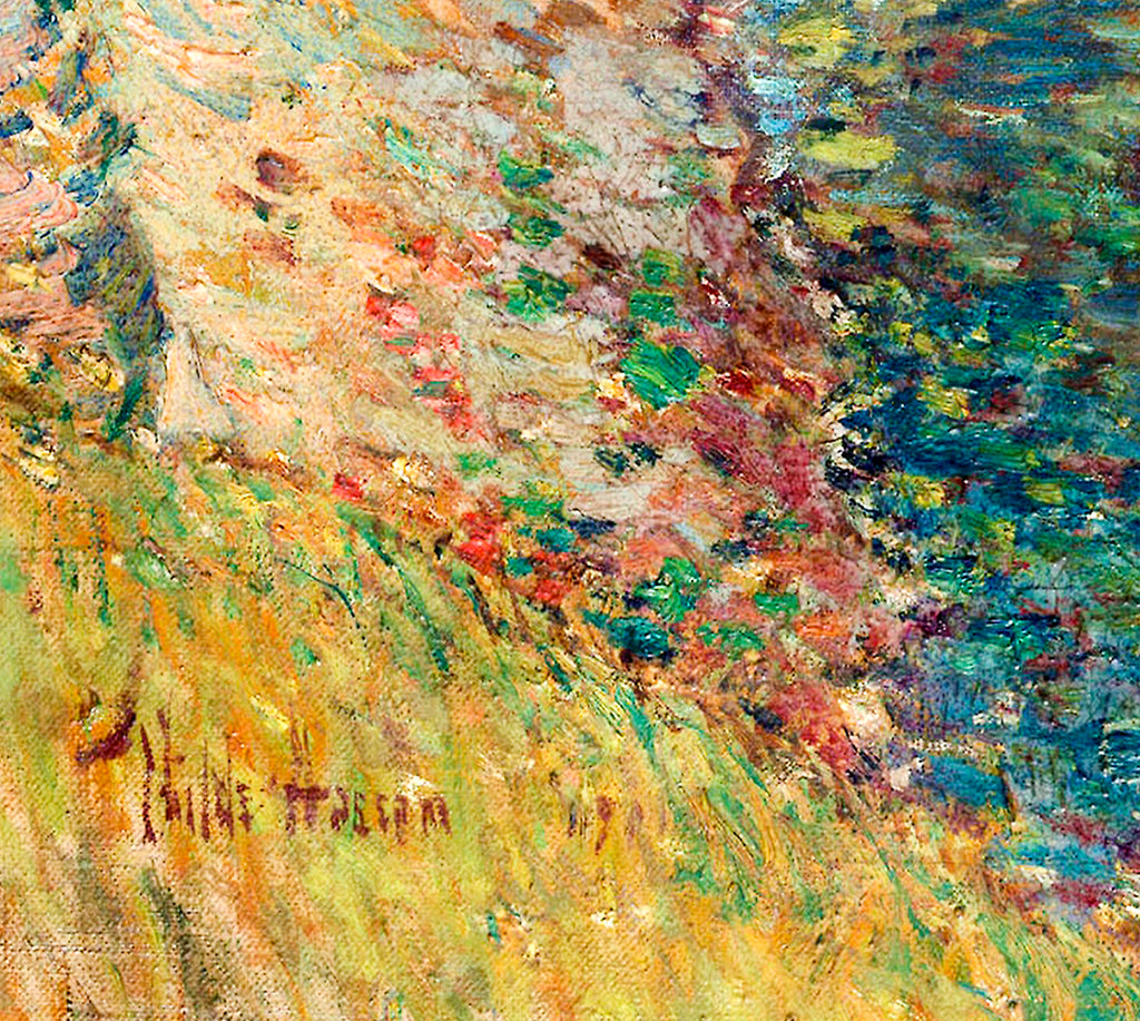 Coastal Impressionist Matte Stretched Canvas — “Bailey’s Beach, Newport” Seaside Wall Art