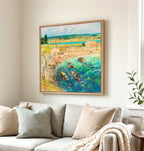 Coastal Impressionist Matte Stretched Canvas — “Bailey’s Beach, Newport” Seaside Wall Art