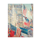 Patriotic Flags Cityscape Matte Canvas Print — "Allies Day, May" Stretched 1.25"  for home wall decor